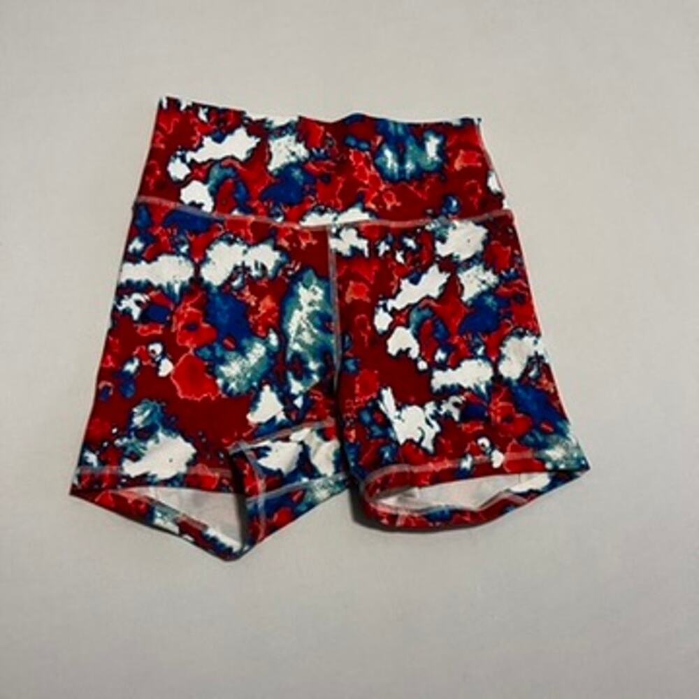 Fleo Red White and Blue Marble True High Contour Booty Shorts M